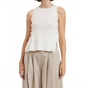 NEW THERE-ELSEWHERE linen tank top in off white